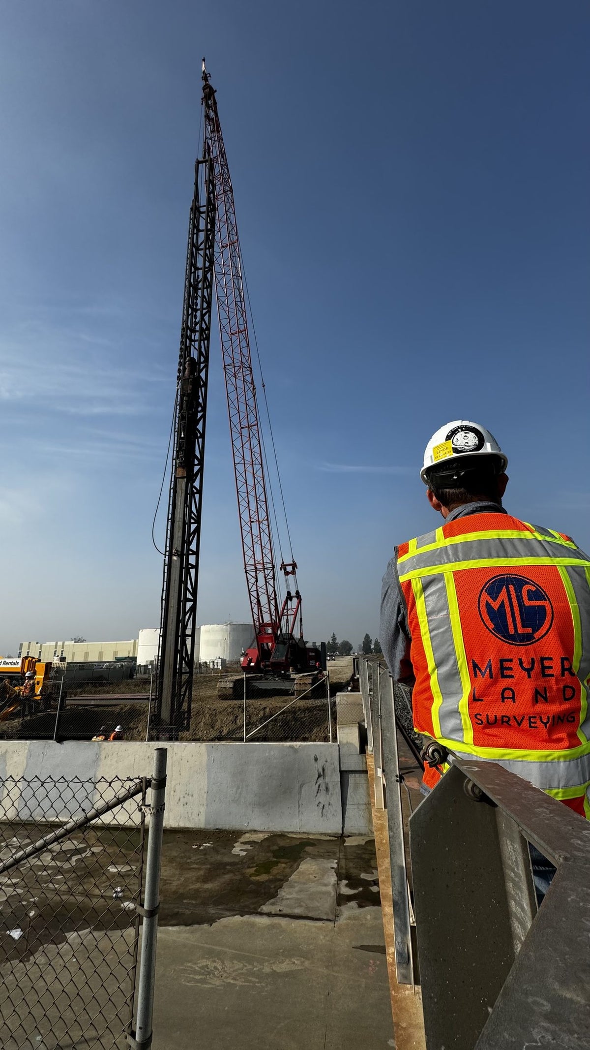 Construction staking in field